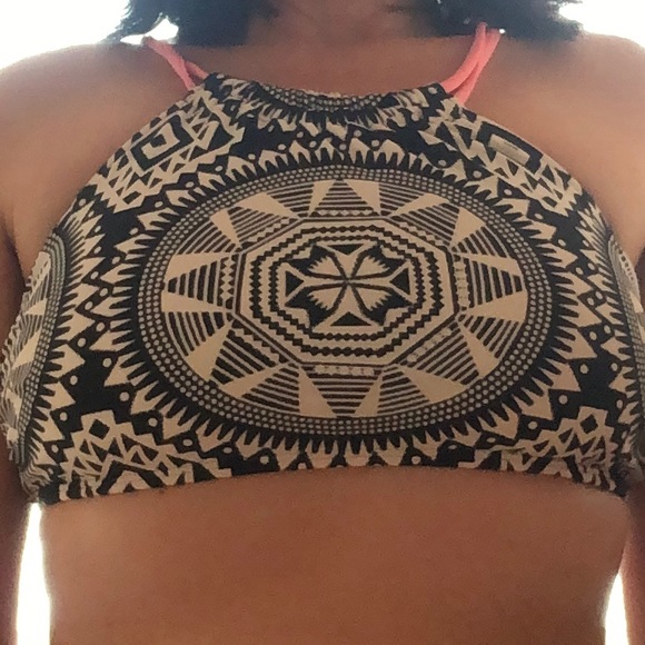 Xhiliration Geometric Print Halter Swim Top - Picture 8 of 12
